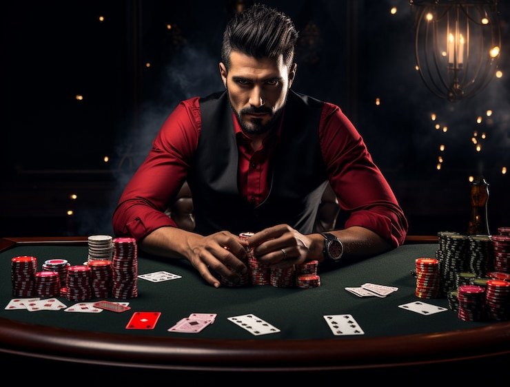 Dealer profesional melakukan pelemparan dadu di studio Dice Game udangbet11